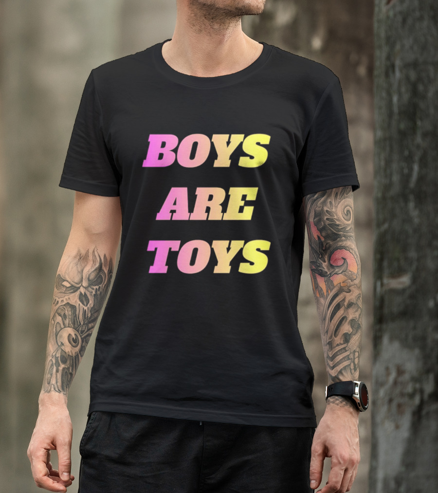 Boys Are Toys Gradient Pink And Yellow T-Shirt