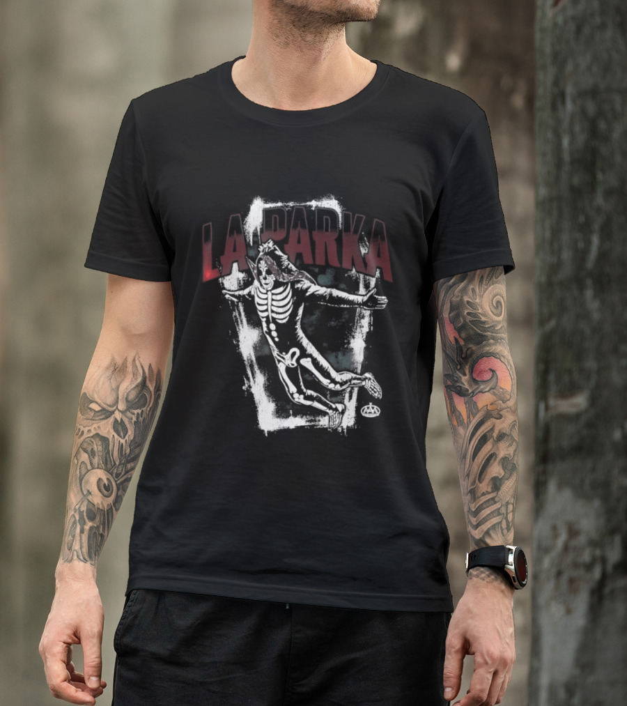 La Parka Skeleton Coffin Art AAA Wrestling T-Shirt