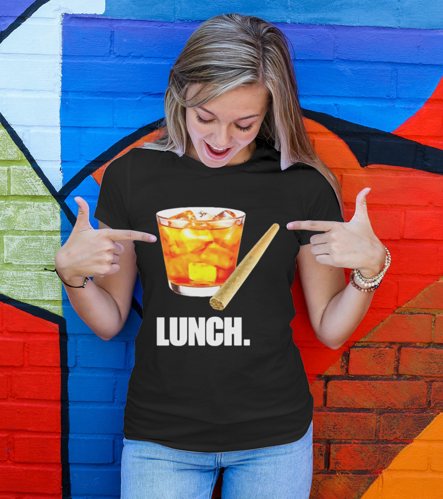 Lunch Whiskey Cigar Drinking Smoking T-Shirt