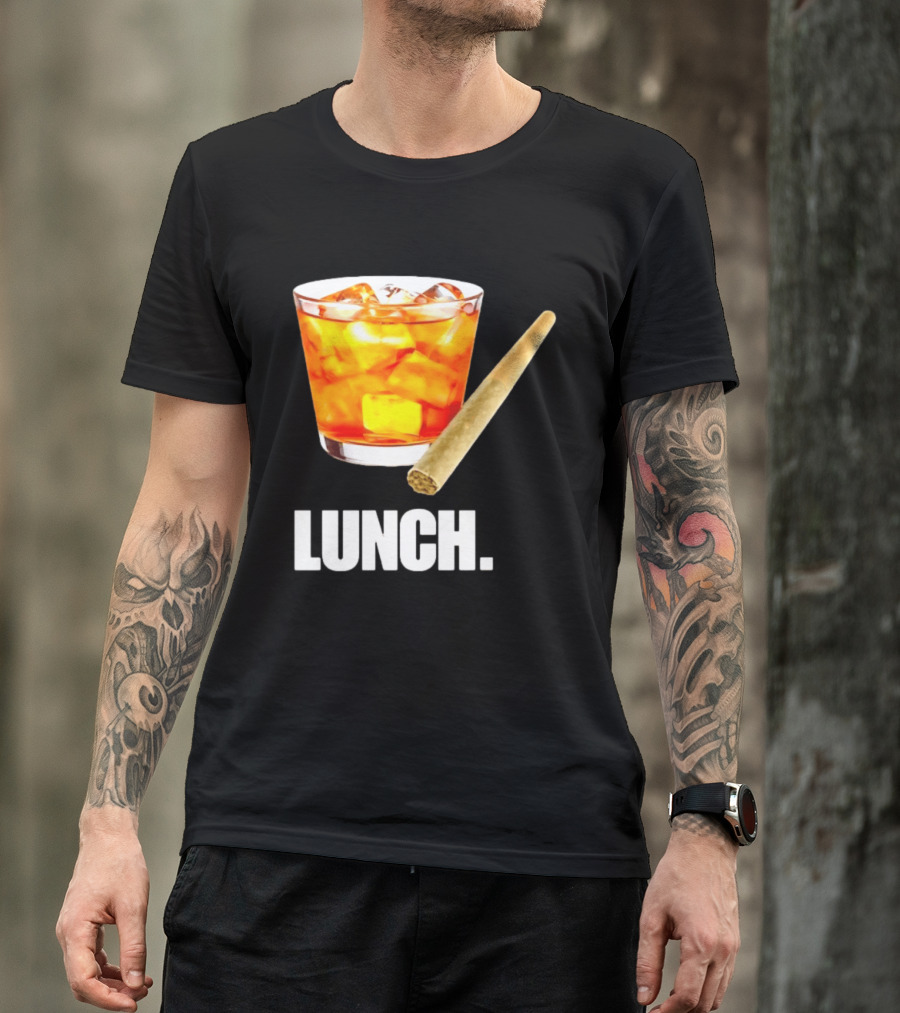 Lunch Whiskey Cigar Drinking Smoking T-Shirt