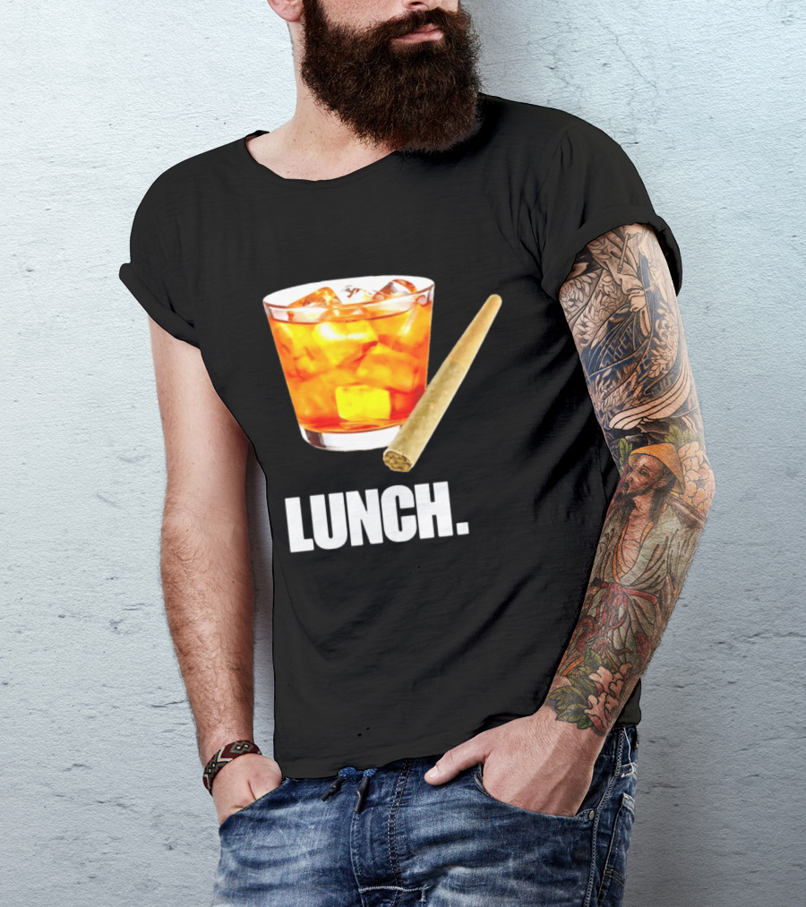 Lunch Whiskey Cigar Drinking Smoking T-Shirt