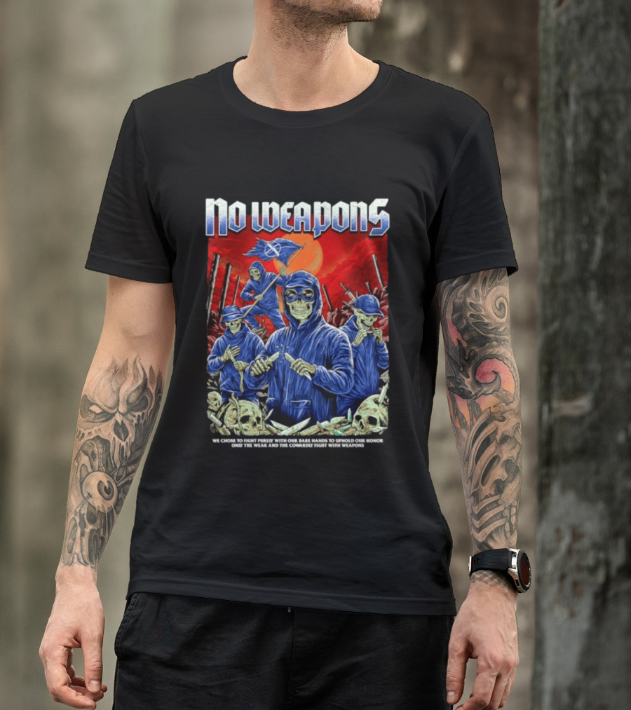 No Weapons Skeleton Warriors Bare Hands Honor Fight T-Shirt