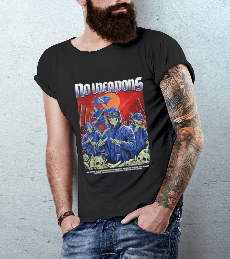 No Weapons Skeleton Warriors Bare Hands Honor Fight T-Shirt