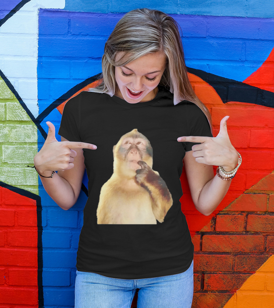 Pondering Monkey Curious Expression Contemplation T-Shirt