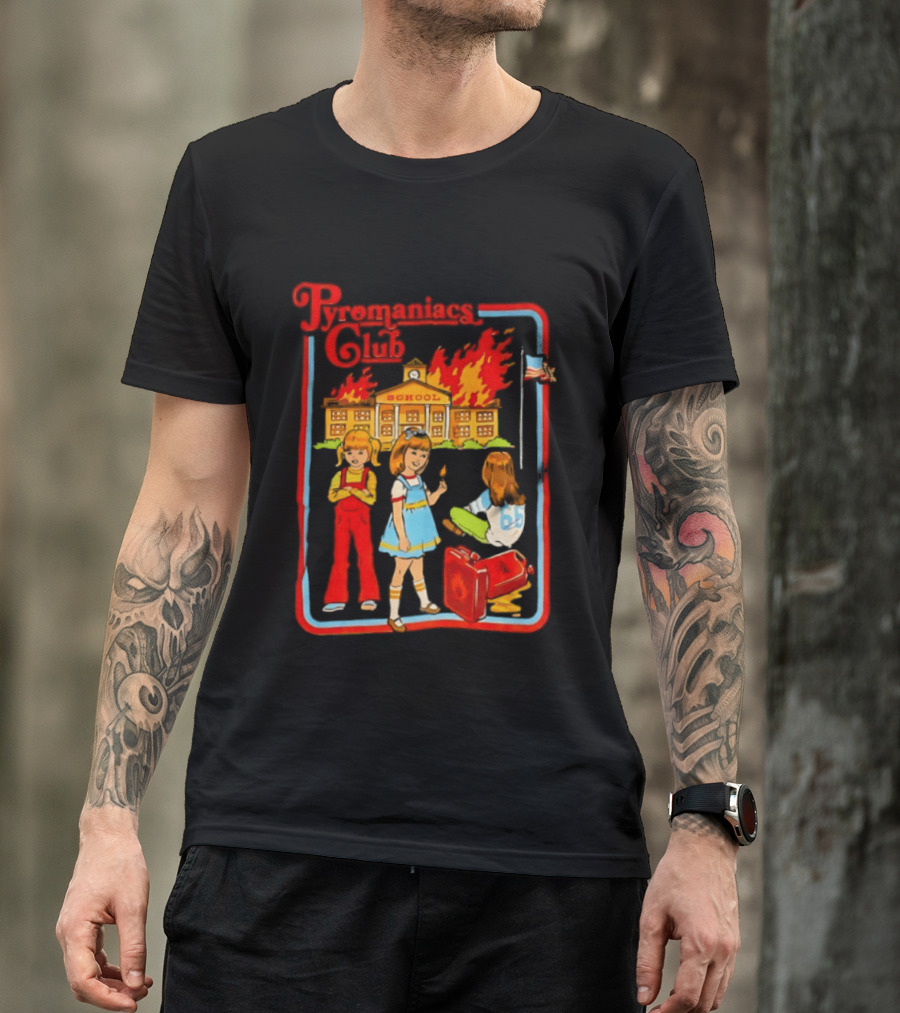 Pyromaniacs Club School Fire Retro Nostalgia T-Shirt