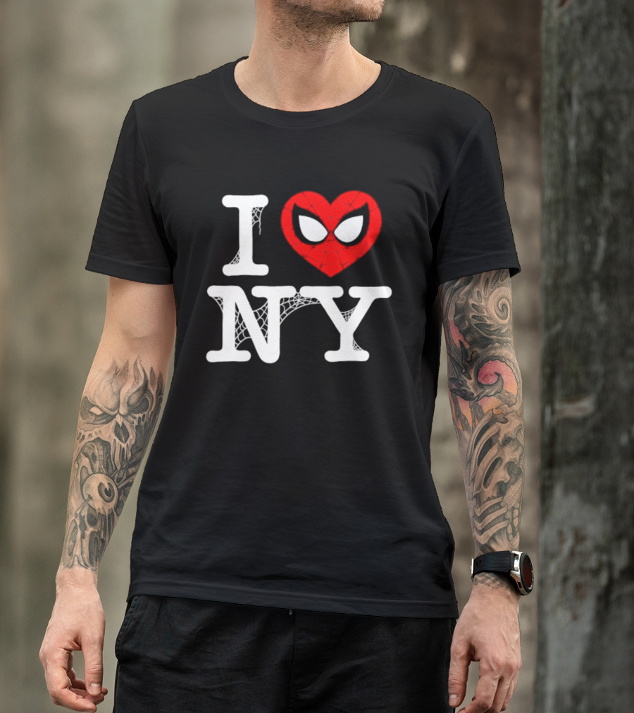 I Love NY Spider Man Marvel Superhero Iconic Web T-Shirt