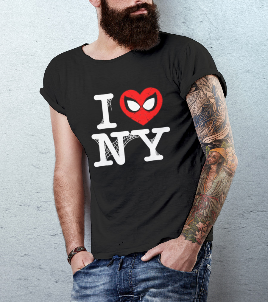 I Love NY Spider Man Marvel Superhero Iconic Web T-Shirt
