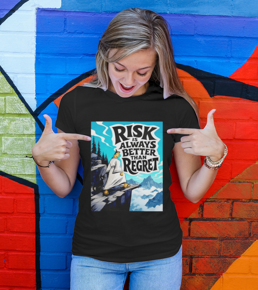 Samurai Jack Risk Is Always Better Than Regret Mountain Scene T-Shirt