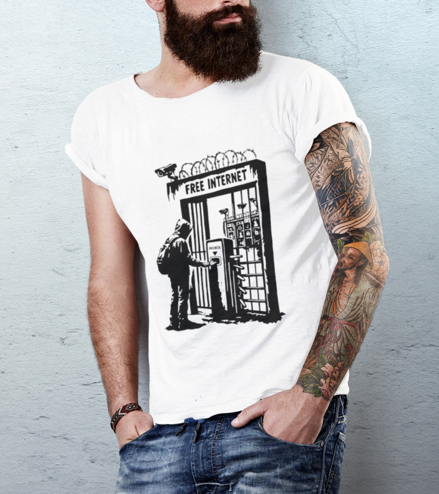 Free Internet Surveillance ID Check Privacy Concerns T-Shirt