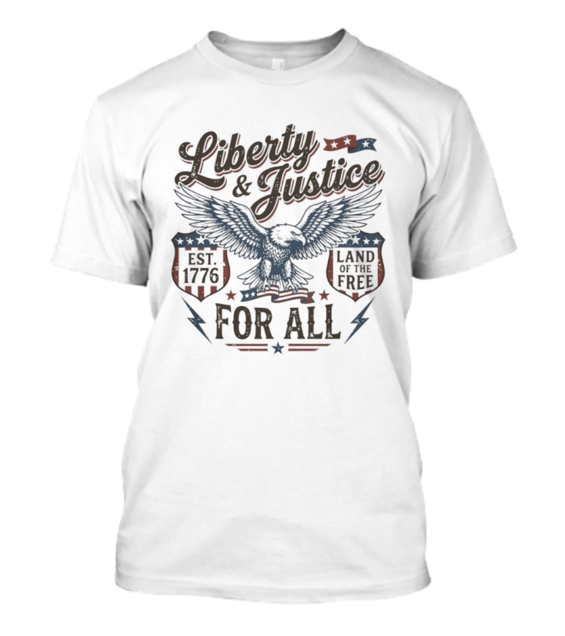 Liberty And Justice Eagle Est 1776 Land Of The Free For All T-Shirt