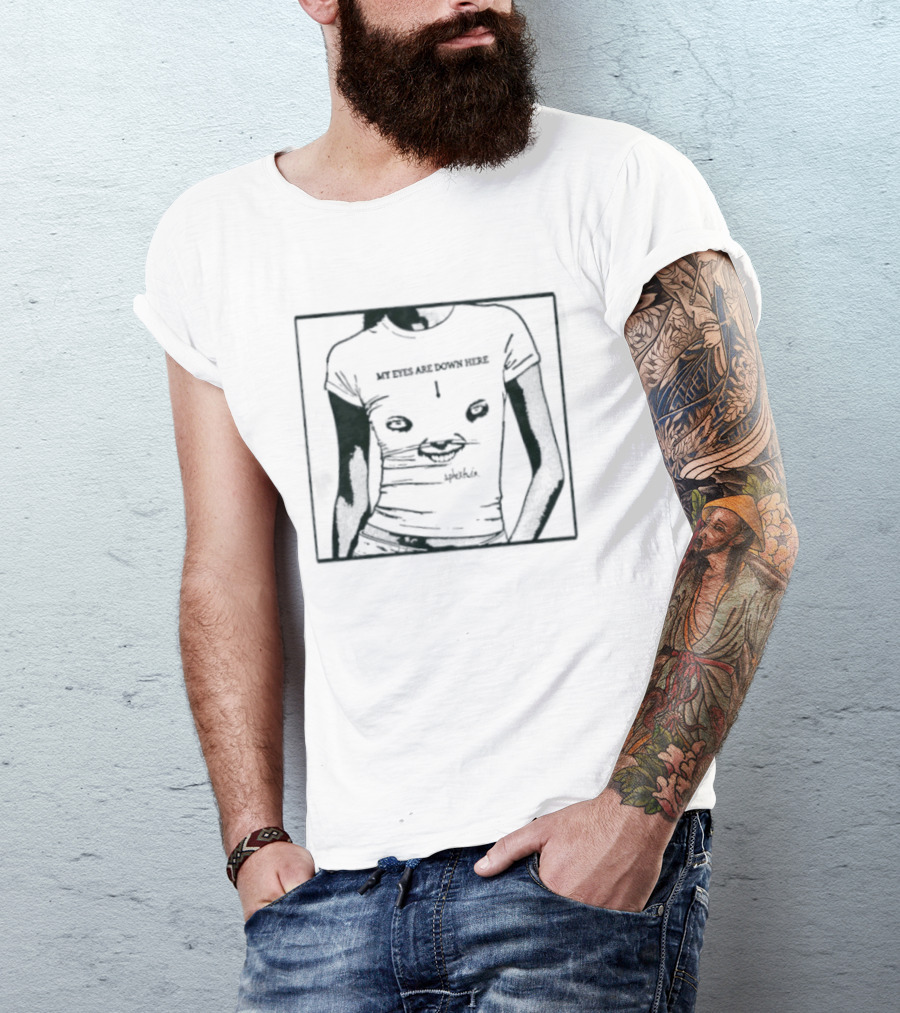 My Eyes Are Down Here Aphex Twin Richard D James Text And Visual Humor T-Shirt