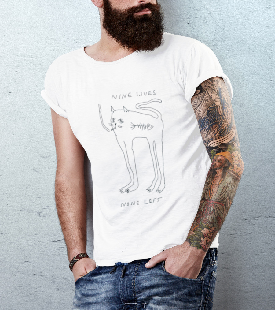 Nine Lives None Left Cat Smoking T-Shirt