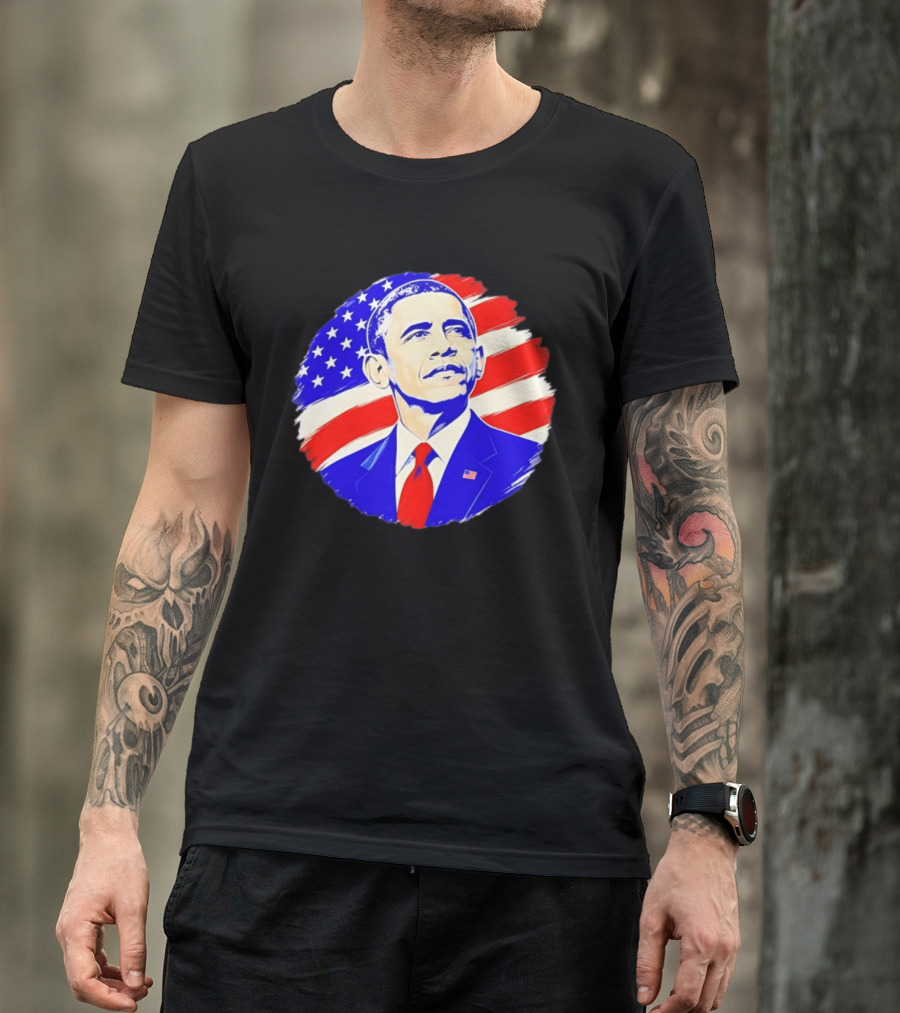 Barack Obama American Flag US President T-Shirt