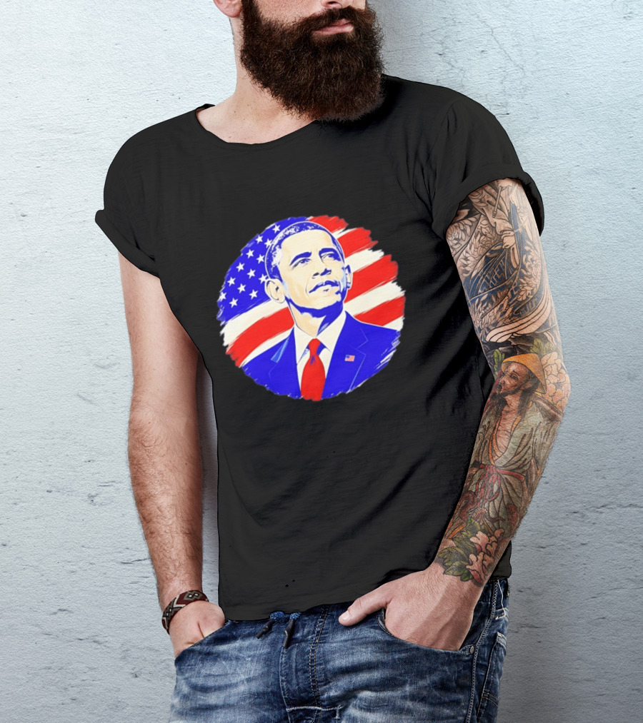 Barack Obama American Flag US President T-Shirt