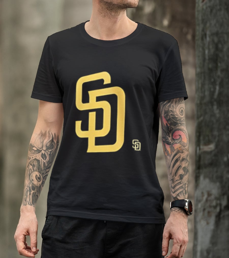 San Diego Padres SD Logo Cartoon 2 Sided T-Shirt