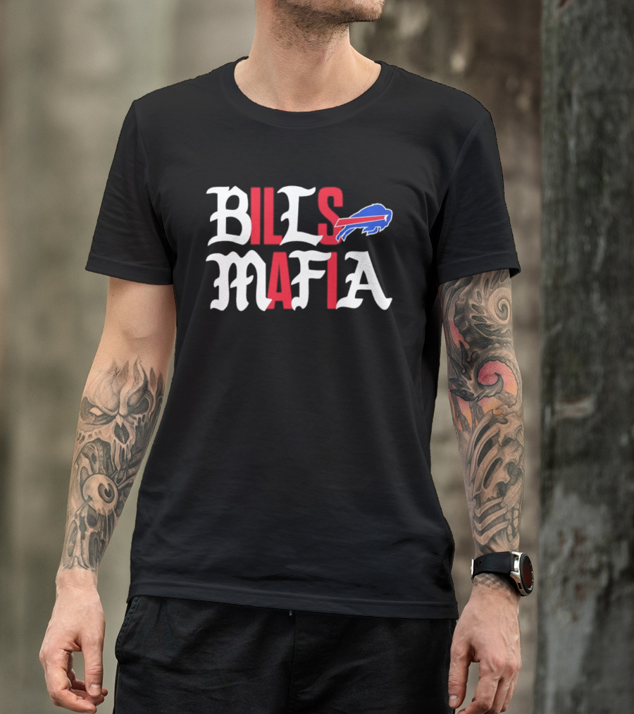 Buffalo Bills Mafia Wordmark With Team T-Shirt