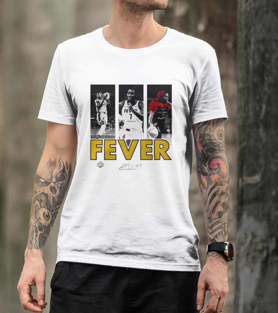 Indiana Fever Aliyah Boston WNBA Player Collage Signature T-Shirt