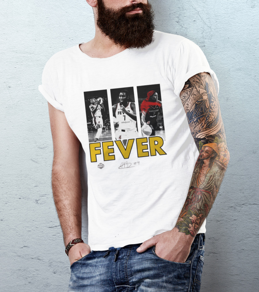 Indiana Fever Aliyah Boston WNBA Player Collage Signature T-Shirt
