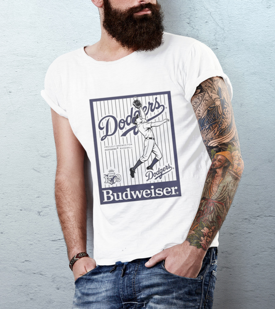 Budweiser Dodgers 150 Years Los Angeles Baseball Celebration T-Shirt