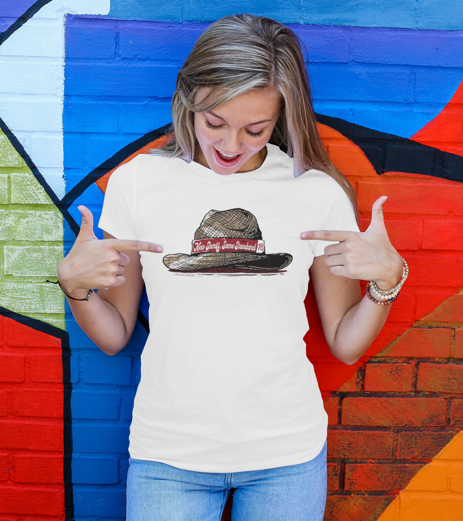 New Sheriff Same Standard 18 Hat Graphic With Textured T-Shirt