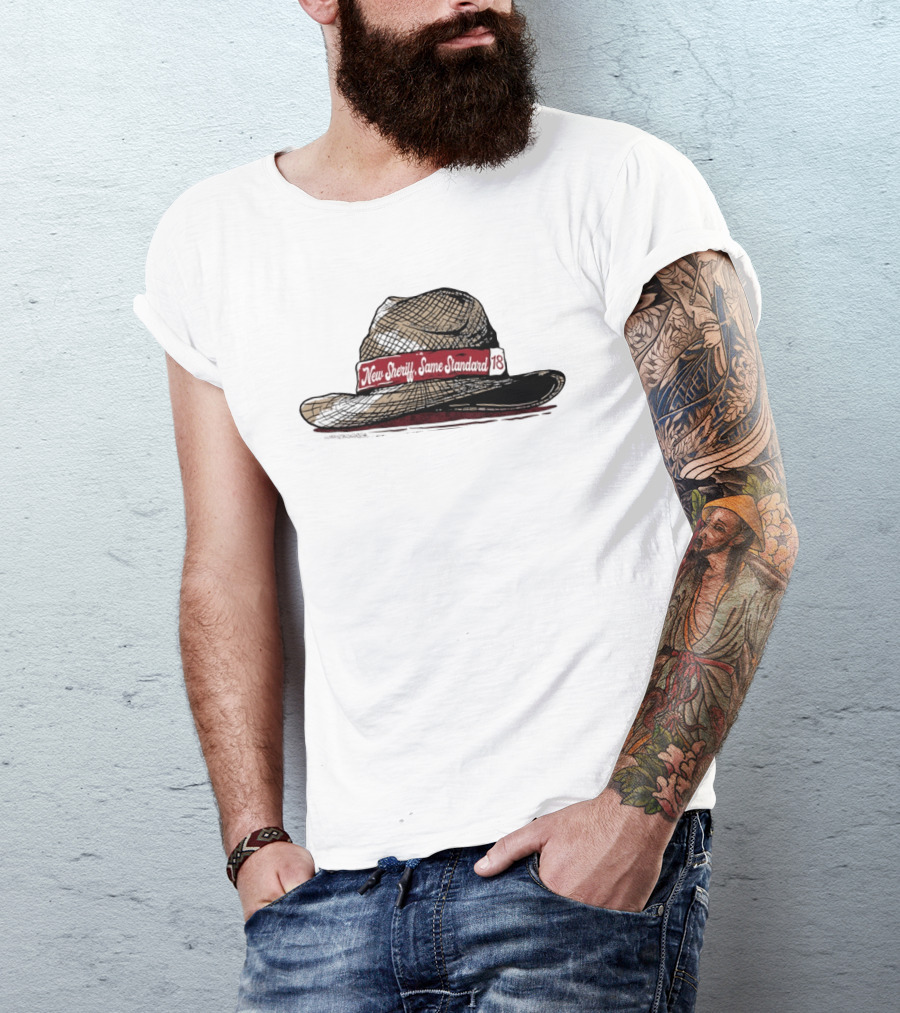 New Sheriff Same Standard 18 Hat Graphic With Textured T-Shirt