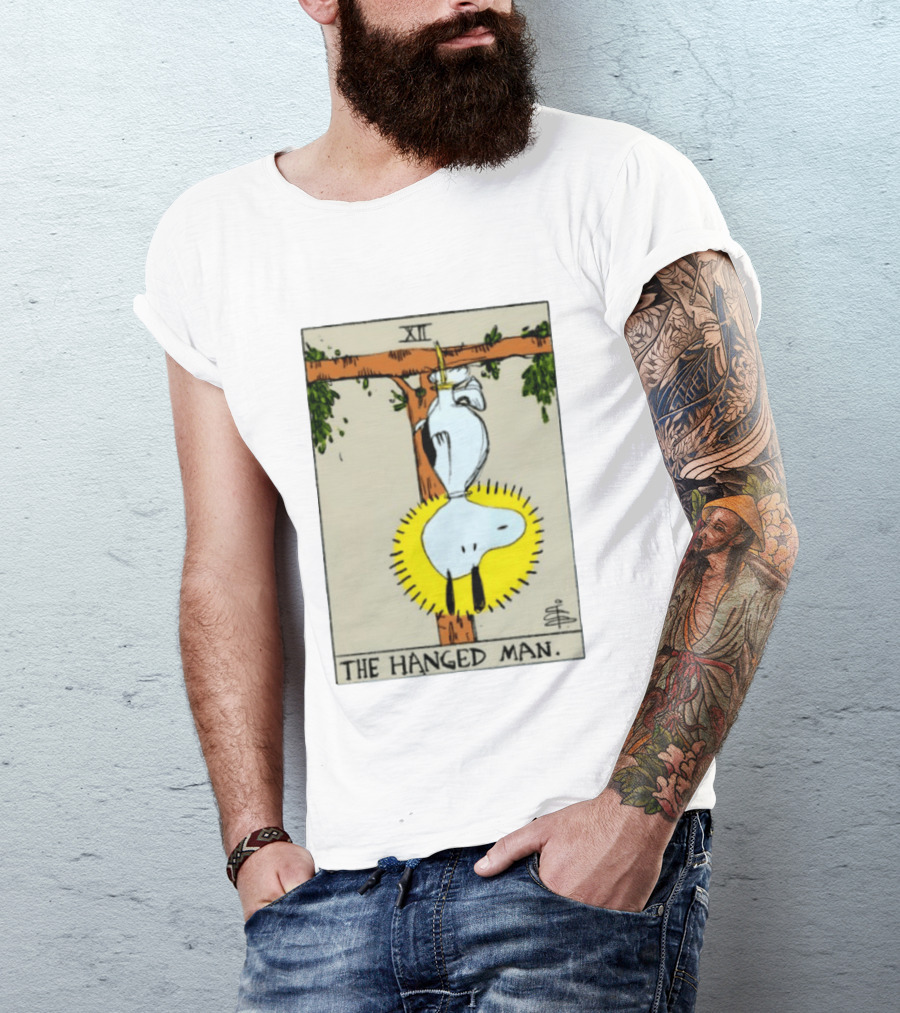 Snoopy The Hanged Man Tarot Card XII Peanuts T-Shirt