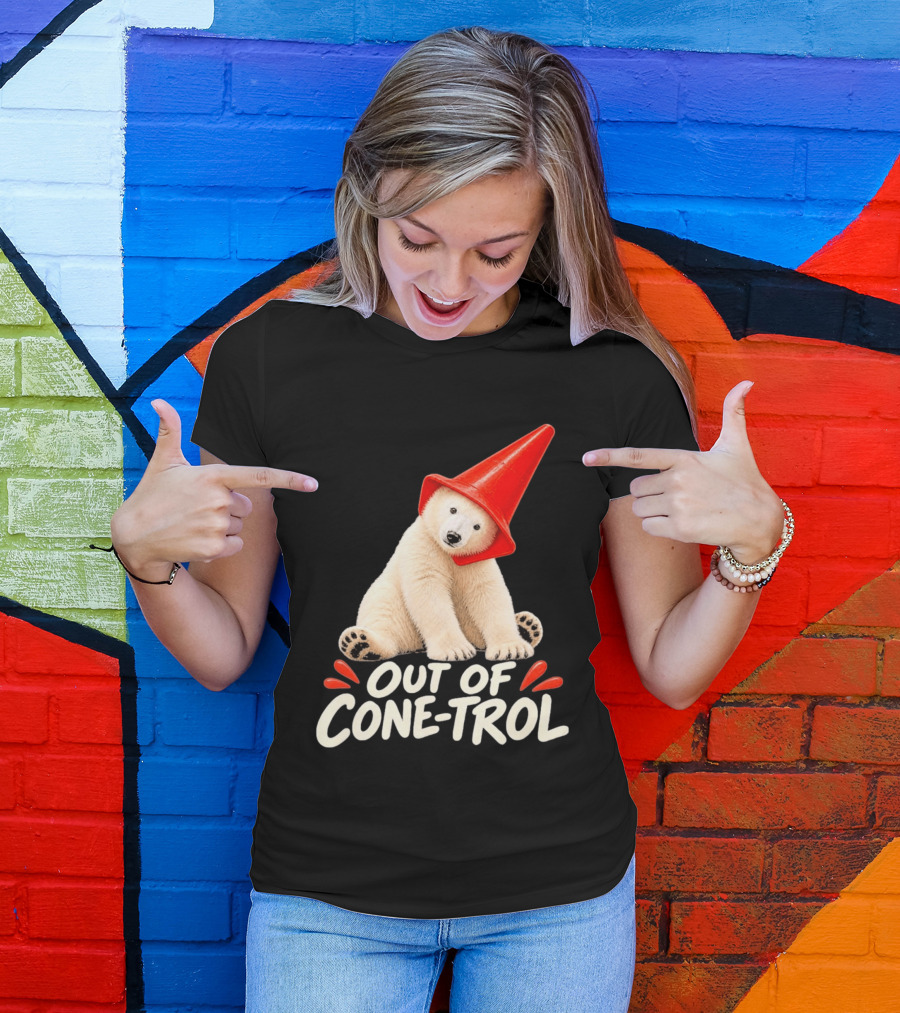 Out Of Cone Trol Polar Bear Traffic Cone Viral T-Shirt