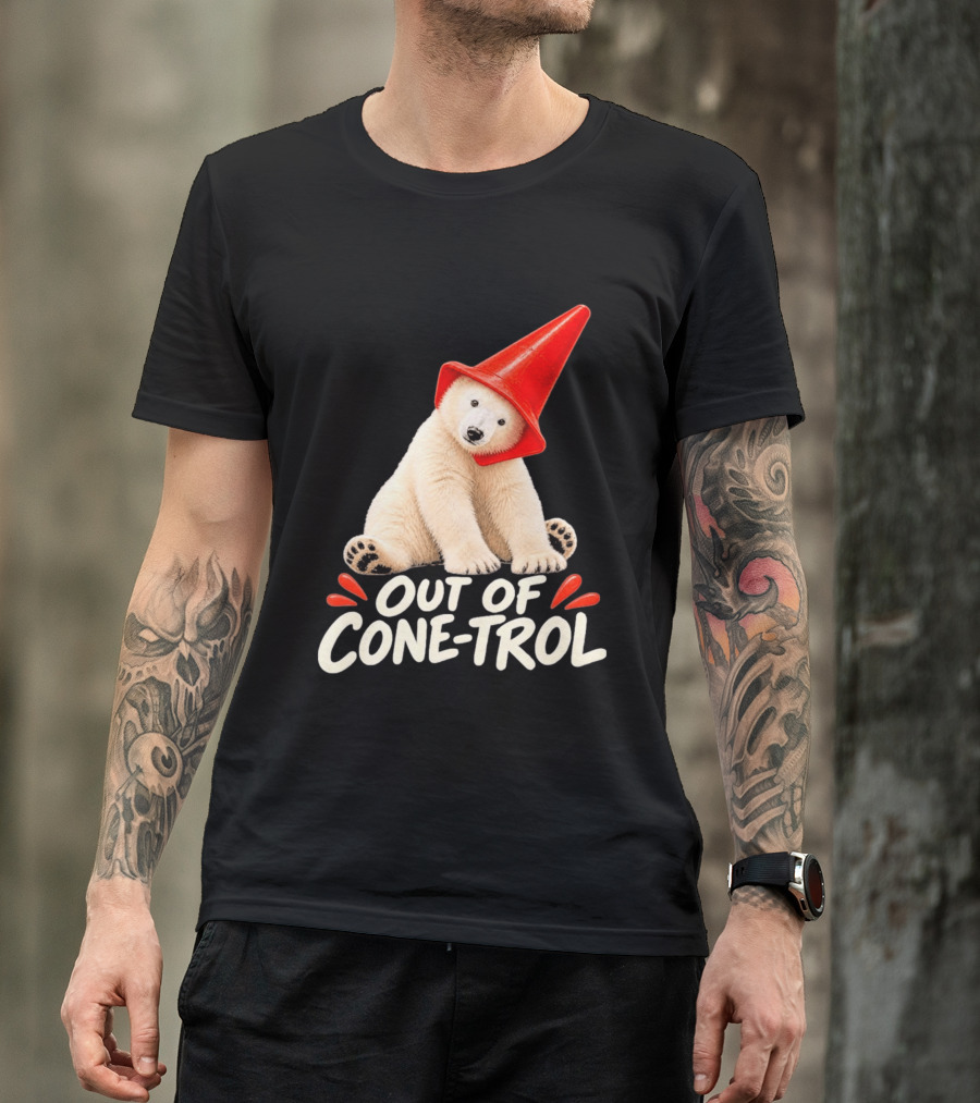 Out Of Cone Trol Polar Bear Traffic Cone Viral T-Shirt