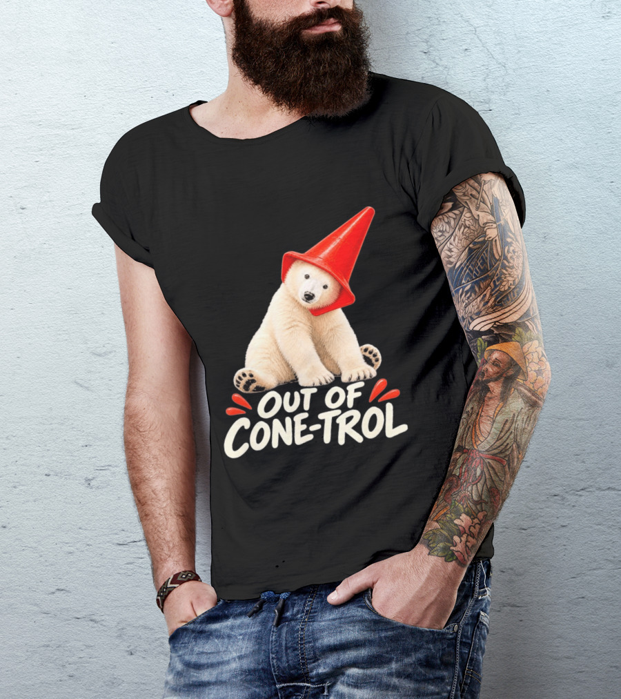 Out Of Cone Trol Polar Bear Traffic Cone Viral T-Shirt