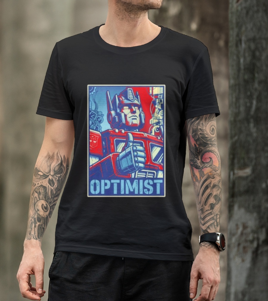 Optimus Prime Optimist Transformers Art Thumbs Up T-Shirt