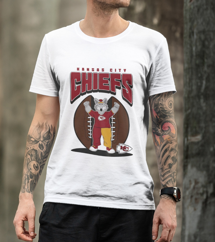 Kansas City Chiefs K.C. Wolf Mascot Football 2026 T-Shirt