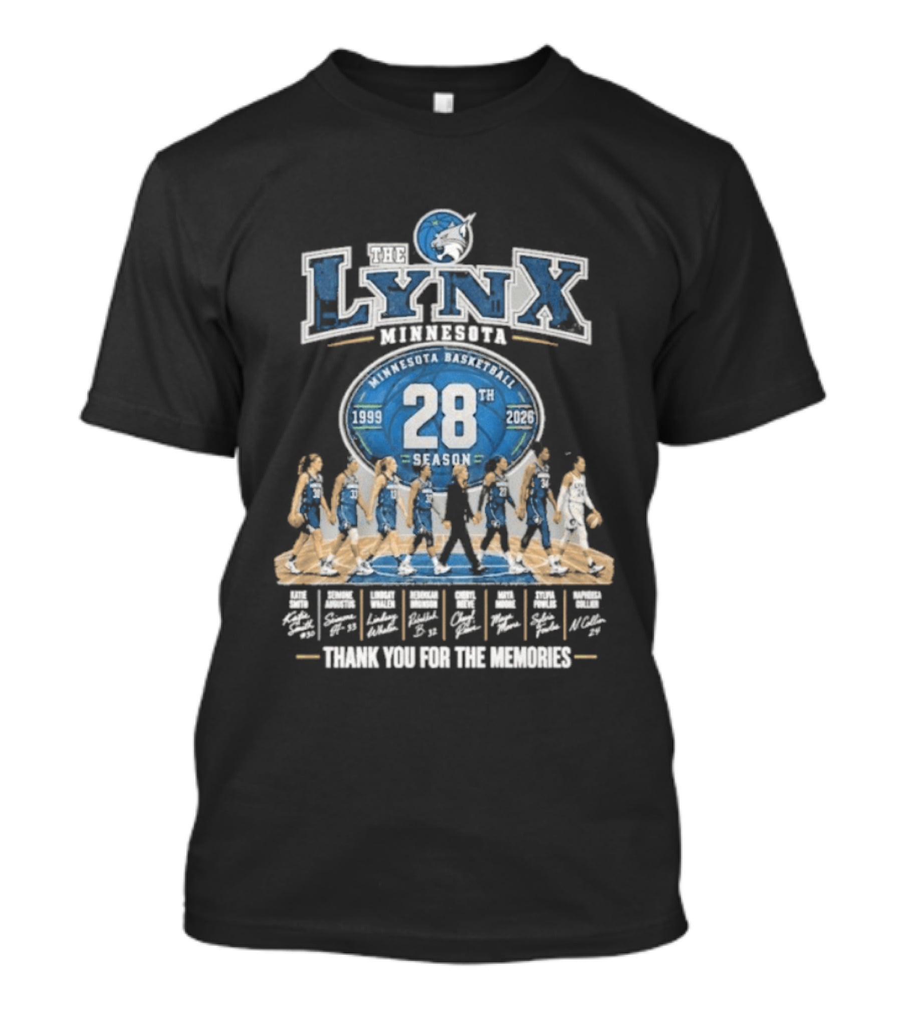 The Lynx Minnesota Basketball 28th Season 1999 2026 Thank You For The Memories Legend Player T-Shirt