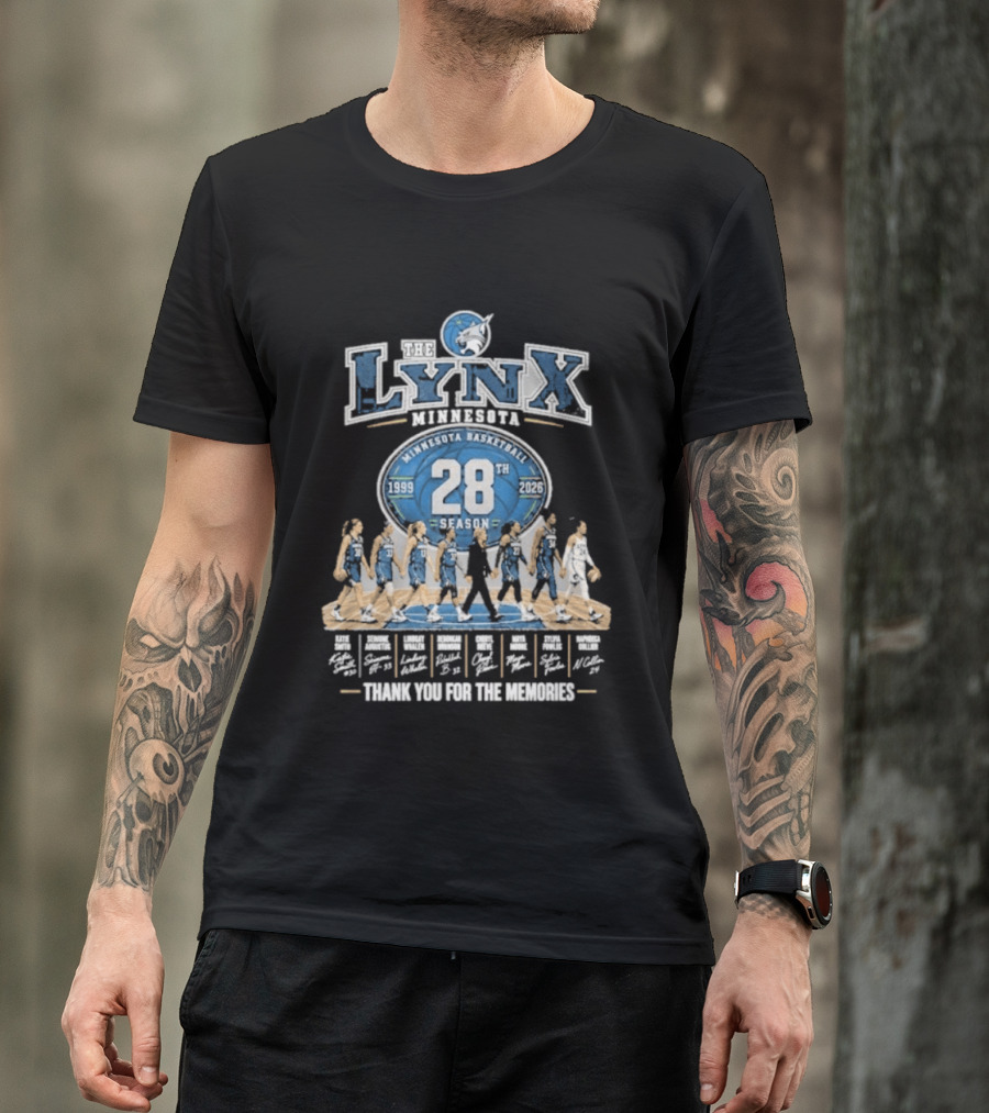 The Lynx Minnesota Basketball 28th Season 1999 2026 Thank You For The Memories Legend Player T-Shirt