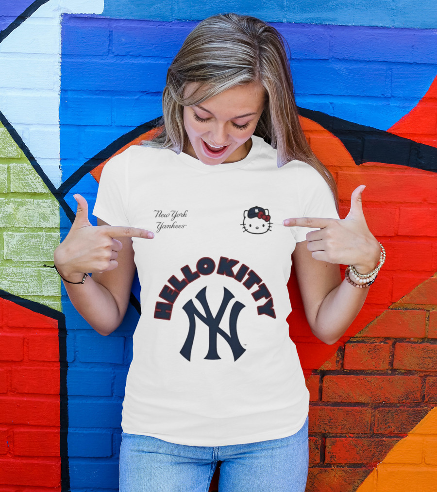 New York Yankees Hello Kitty Collaboration August 22 Yankee Stadium T-Shirt