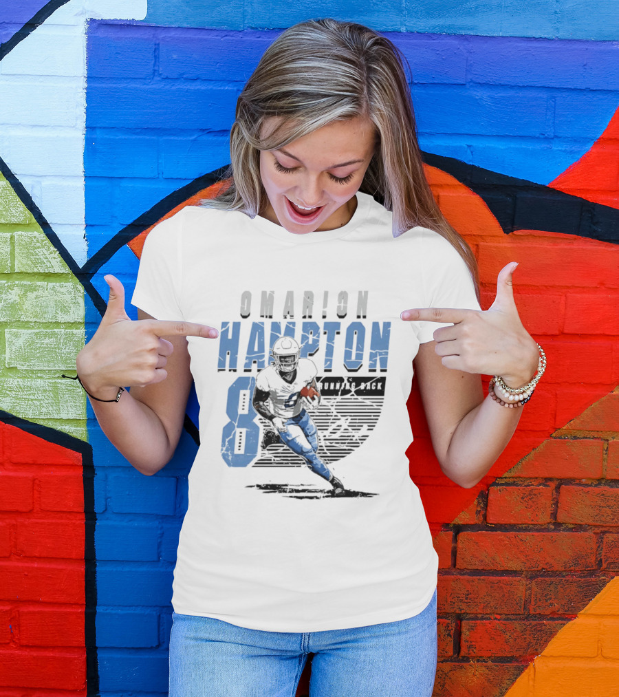 Omarion Hampton 8 Running Back Los Angeles Chargers Football T-Shirt