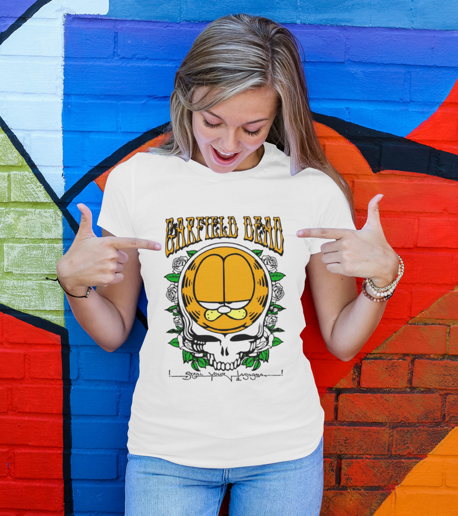 Garfield Dead Steal Your Lasagna Grateful Mashup T-Shirt