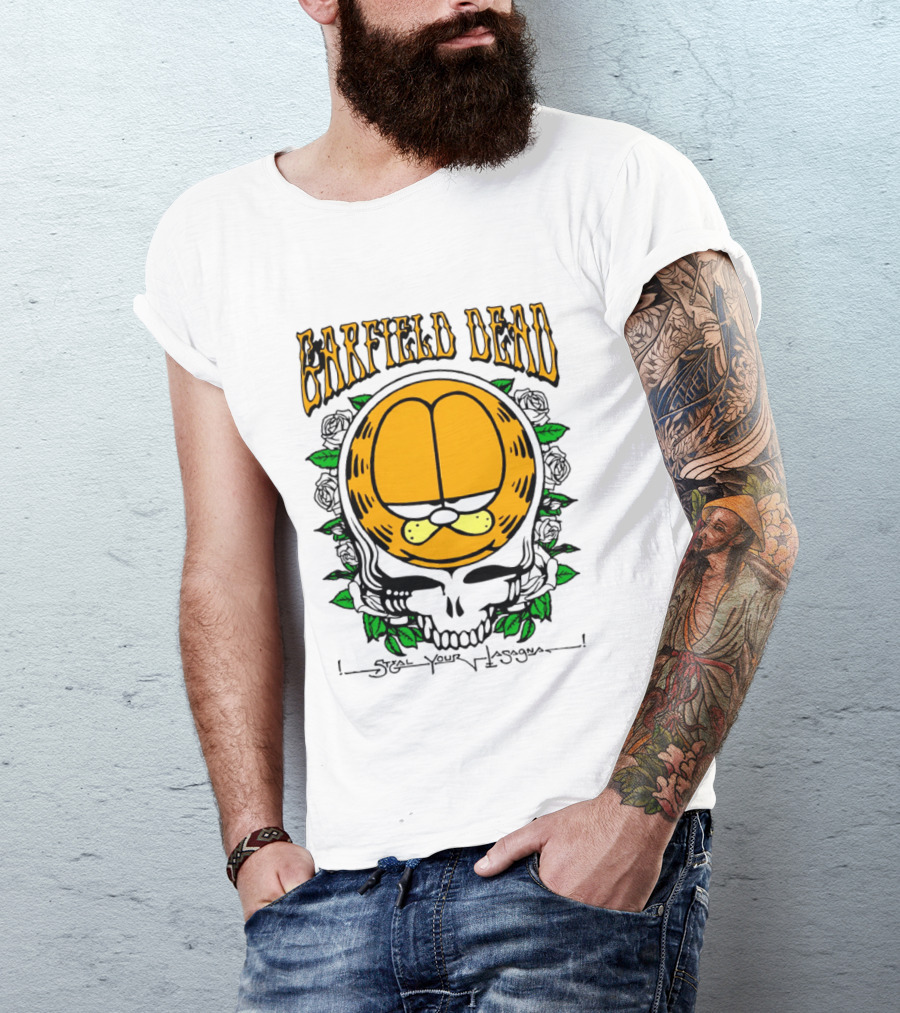 Garfield Dead Steal Your Lasagna Grateful Mashup T-Shirt