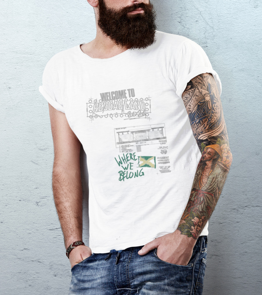 Welcome To Reggae Land 2026 Where We Belong Jamaica Flag T-Shirt