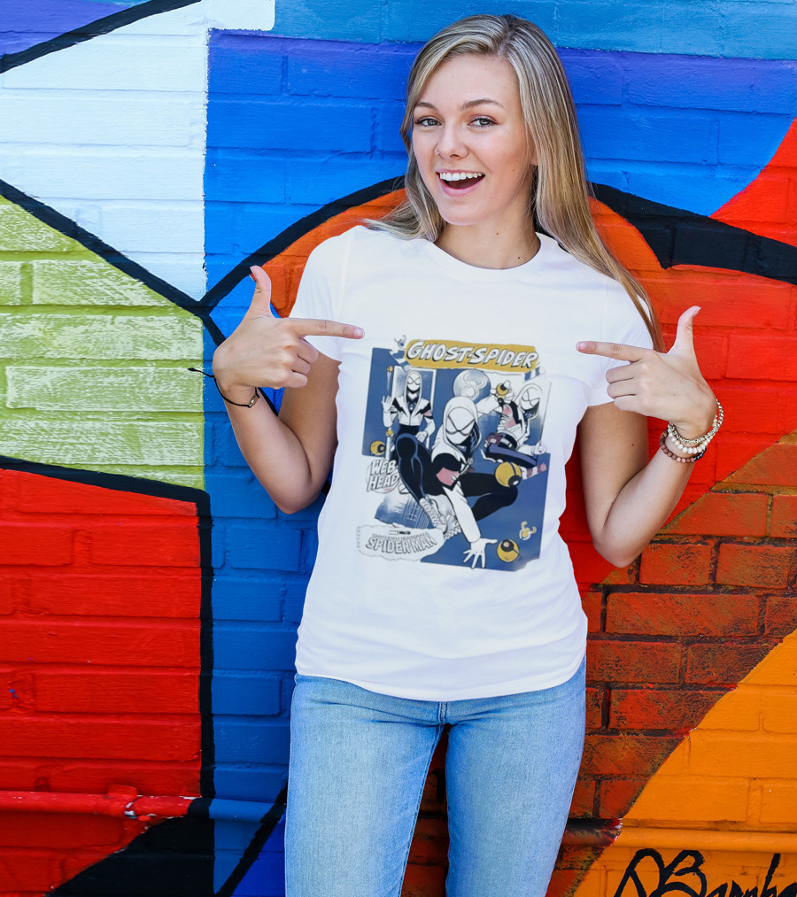 Ghost Spider Web Head Spider Man T-Shirt