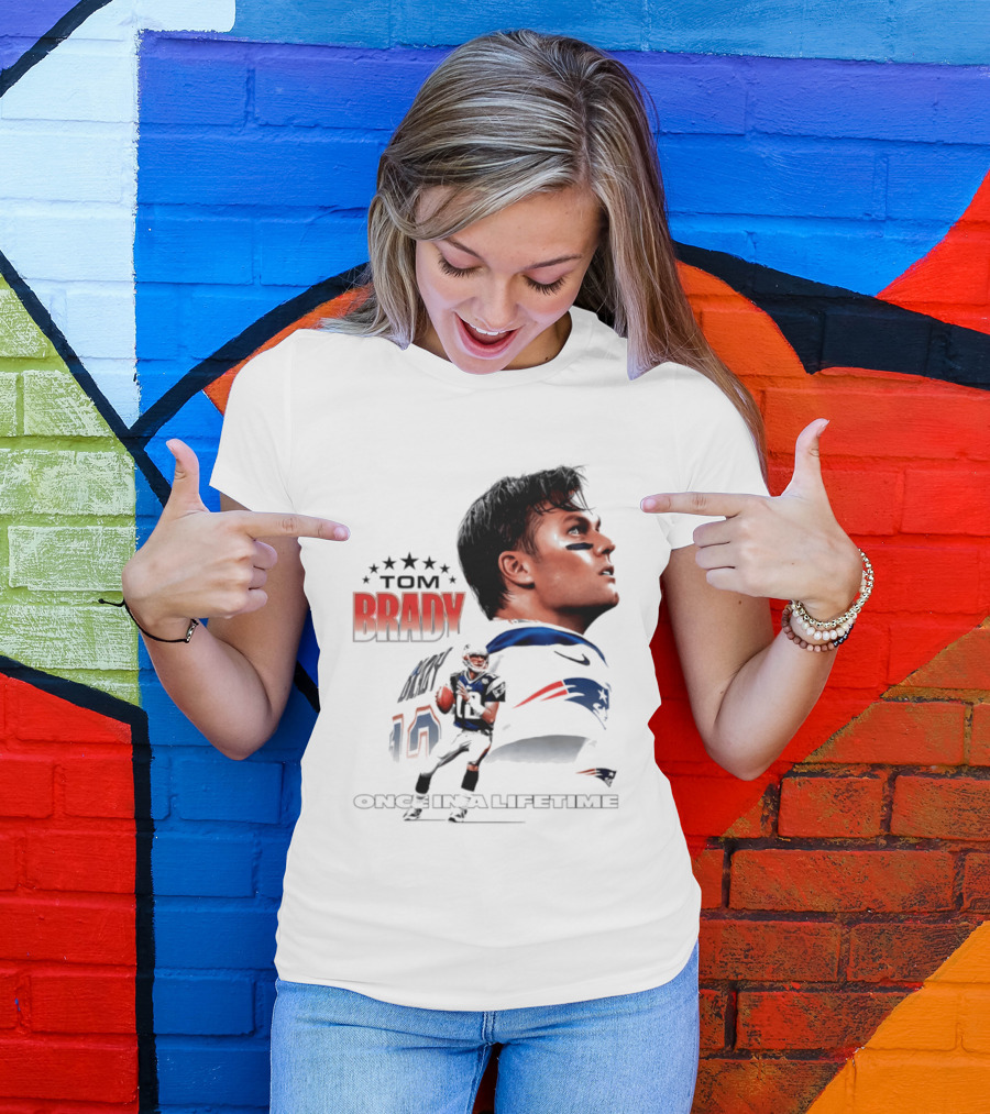 Tom Brady New England Patriots Once In A Lifetime Stars Collage T-Shirt