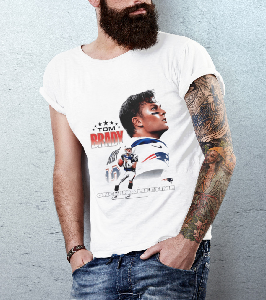 Tom Brady New England Patriots Once In A Lifetime Stars Collage T-Shirt