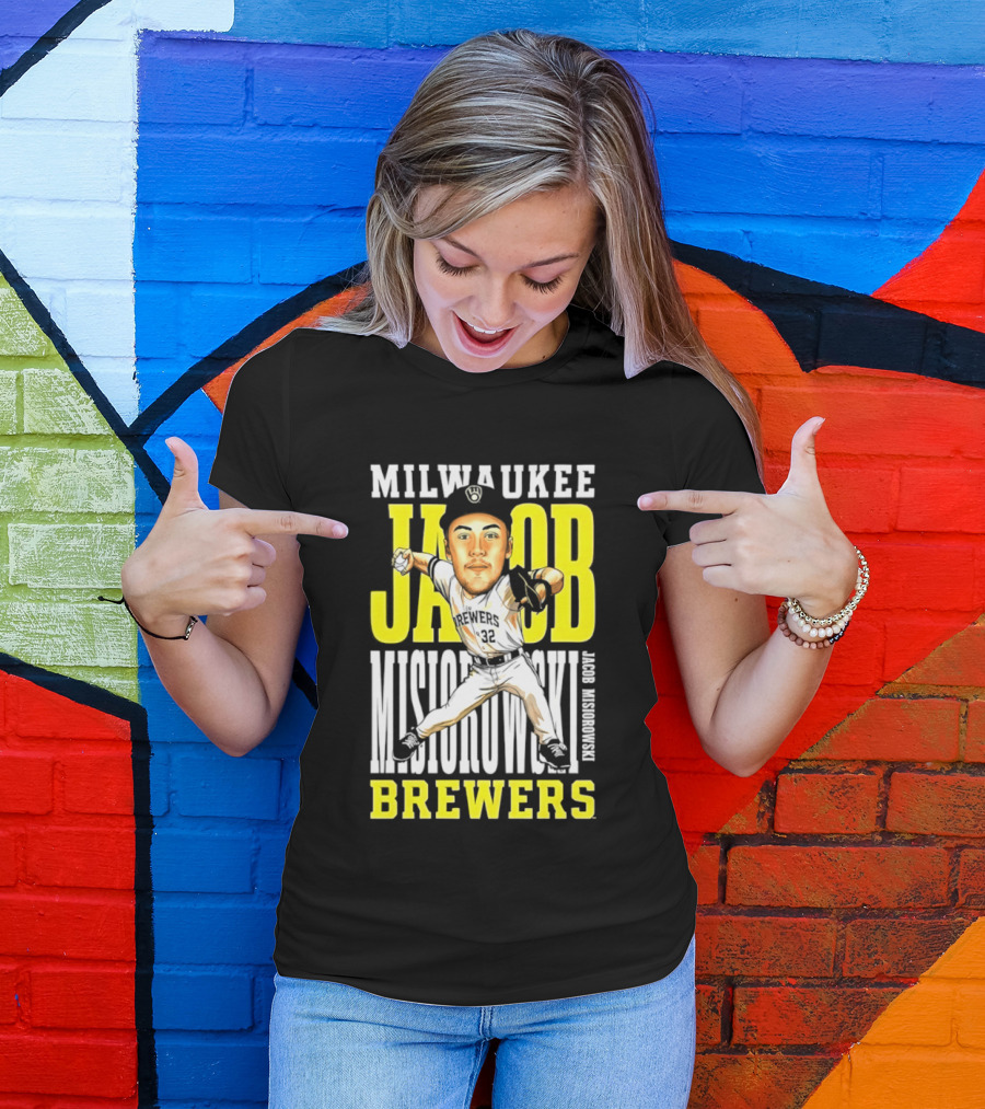 Milwaukee Brewers Jacob Misiorowski Caricature 2026 MLB T-Shirt