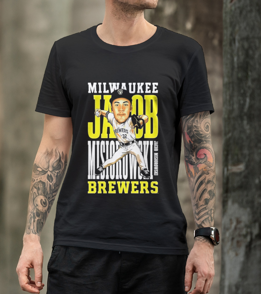 Milwaukee Brewers Jacob Misiorowski Caricature 2026 MLB T-Shirt