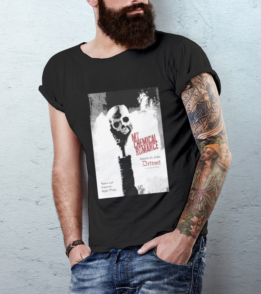 My Chemical Romance Iggy Pop August 21 2026 Comerica Park Detroit T-Shirt