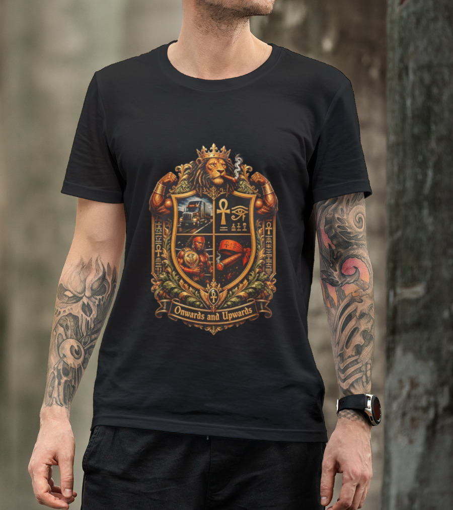 Onwards And Upwards Egyptian Ankh Lion King Smoking Cigar Truck T-Shirt