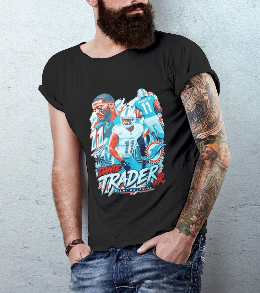 Dante Trader Jr 11 Miami Dolphins Football Player T-Shirt