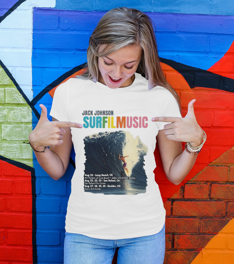 Jack Johnson Surf Film Music Long Beach Art Theatre Aug 23 2026 T-Shirt