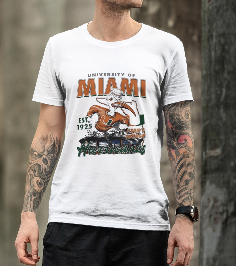 University Of Miami Hurricanes Est 1925 Storm'N Through T-Shirt
