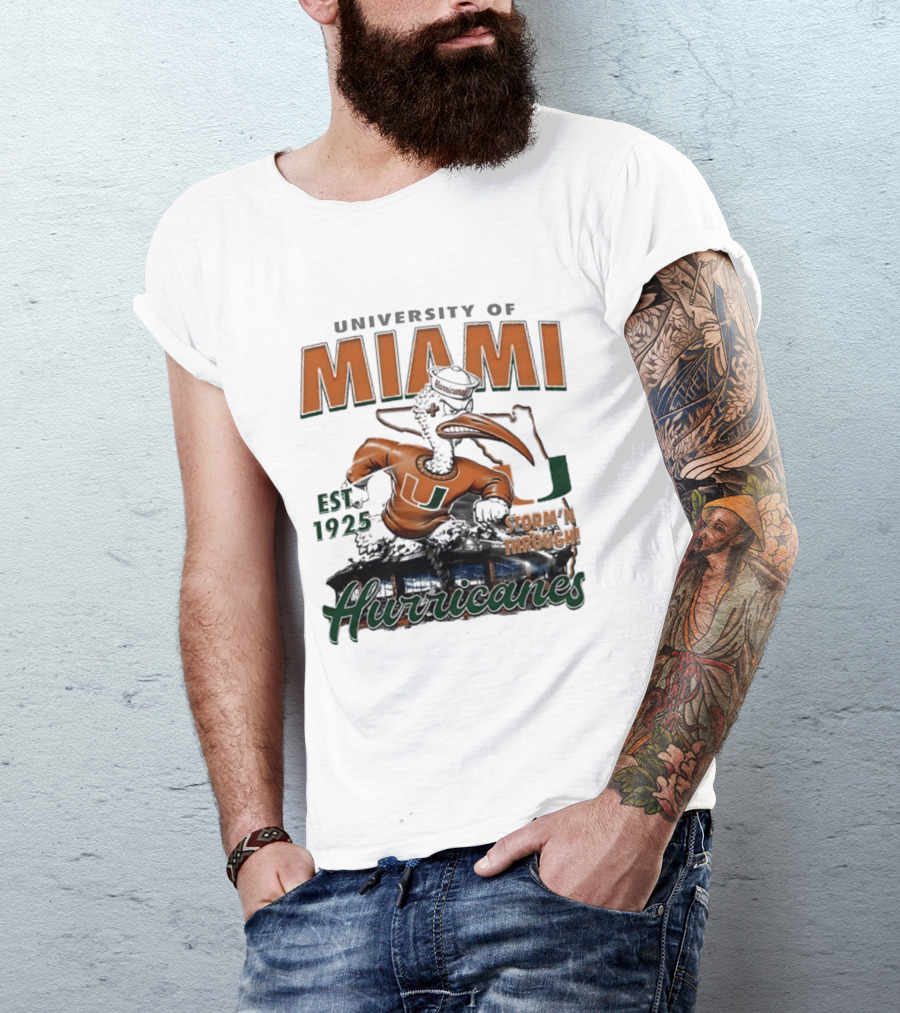 University Of Miami Hurricanes Est 1925 Storm'N Through T-Shirt