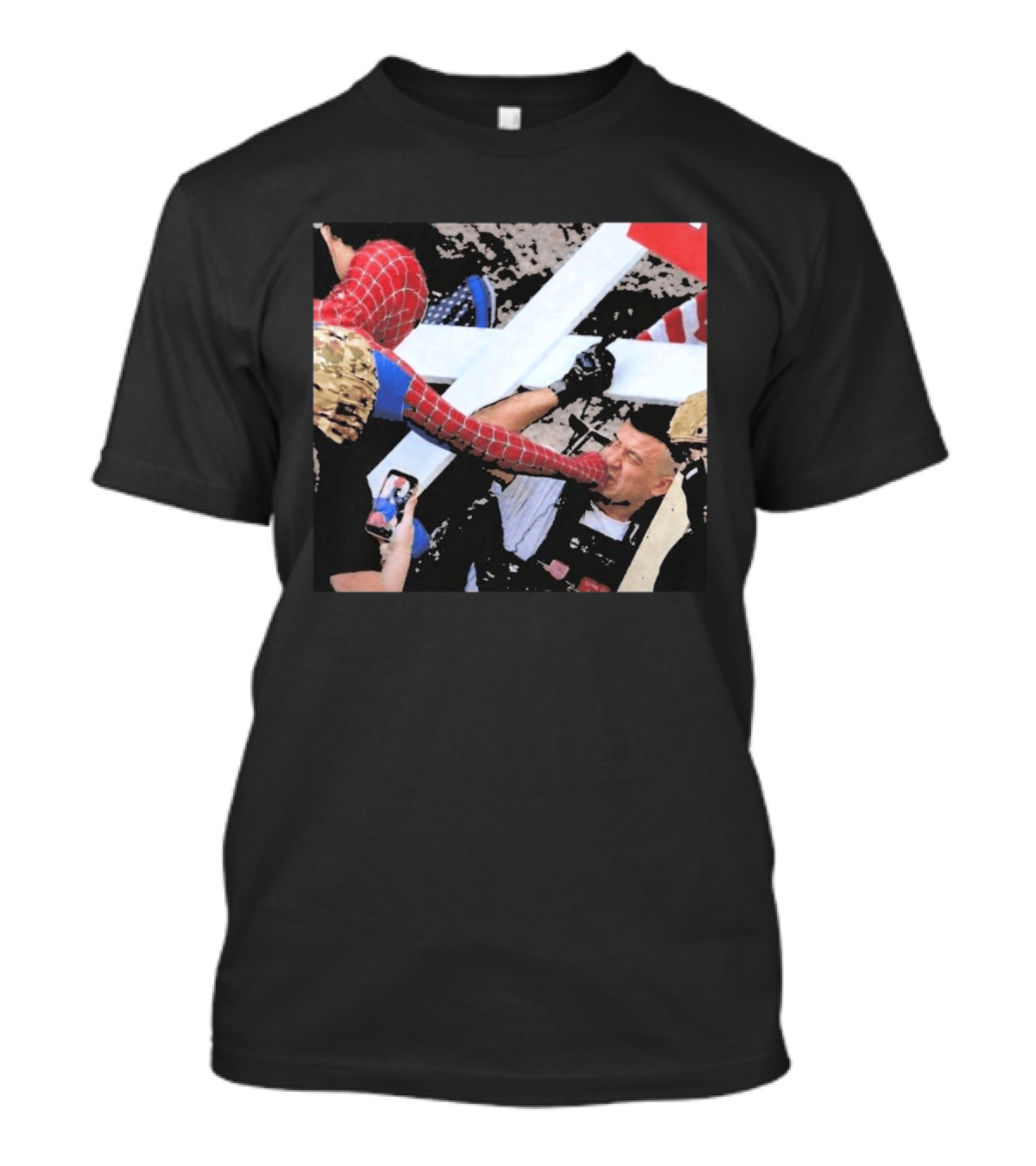 Minneapolis Spiderman Punching Police Protest Scene T-Shirt